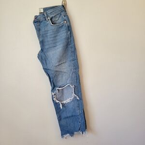 VGUC We the Free Free People Maggie Midrise Straight Jean Light Stone Wash Sz 28